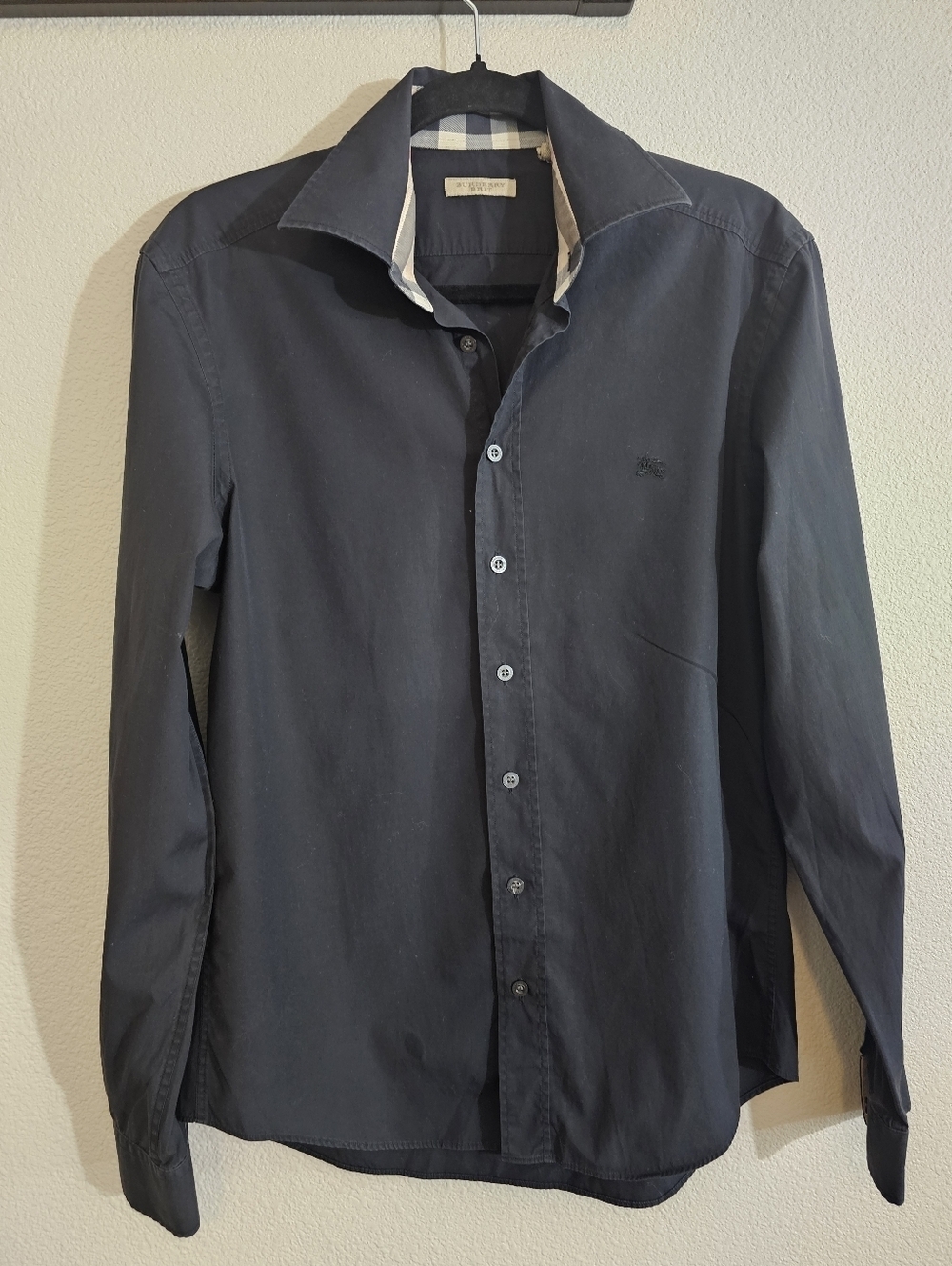 Burberry Brit Dress Shirt M Black MSRP $620
